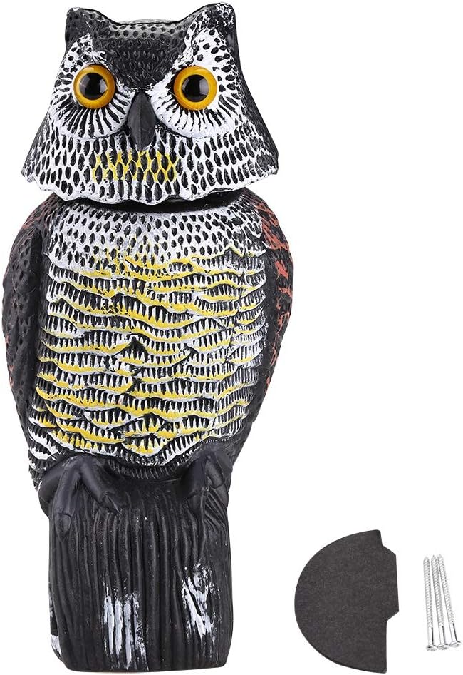 Prowler Owl Decoy Bird Repeller, Rotierender Kopf Owl Decoy Protection