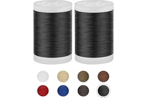FIVEIZERO Extra Strong Upholstery Thread,Black 330 Yards Bonded Nylon Thread for Denim Leather,Craft,Machine,DIY and Home (2 