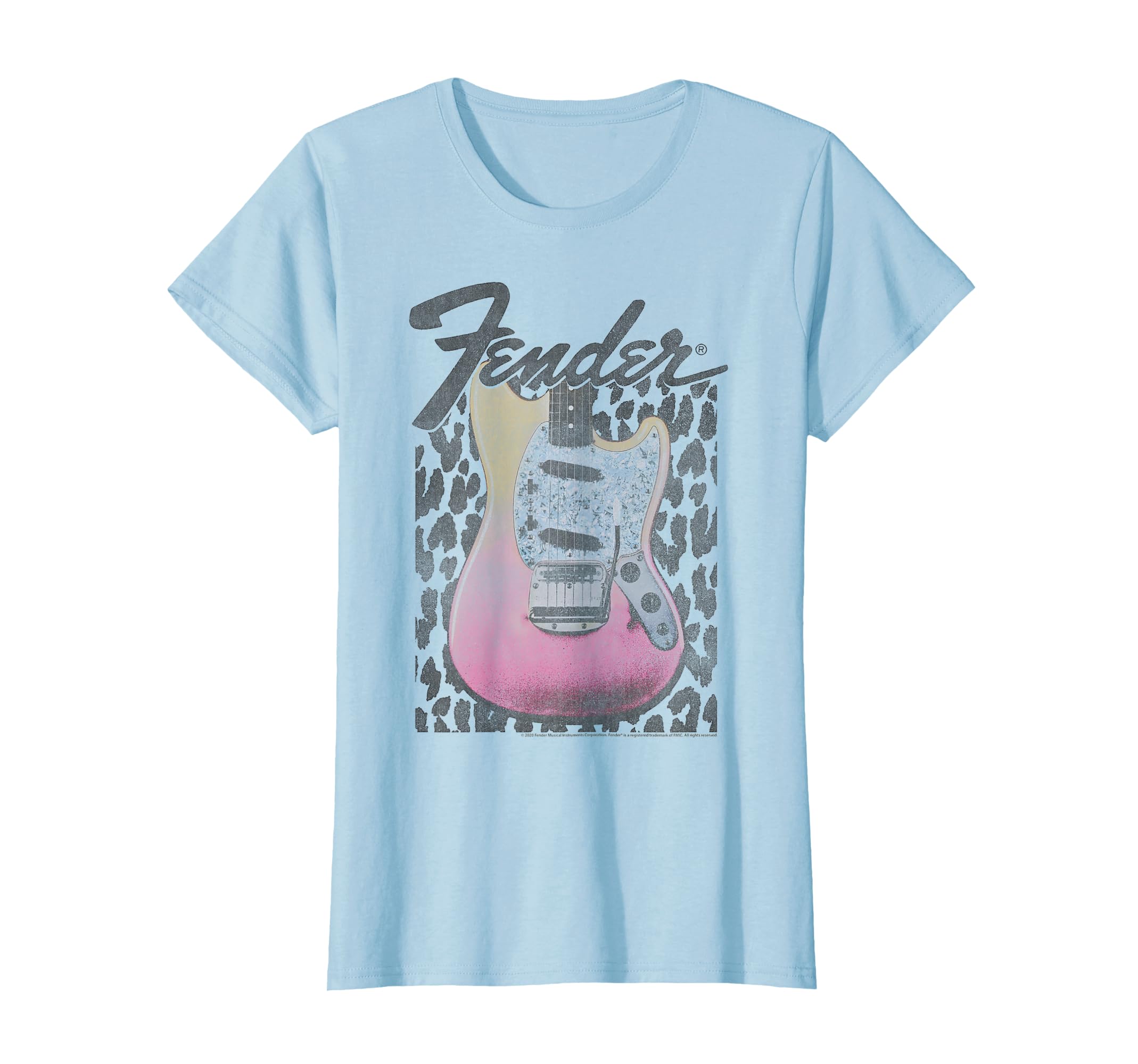 Fender Grunge Cheetah Print Electric Guitar T-Shirt