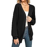 QUALFORT Women's 100% Cotton Cardigan Sweaters for Women Button Down Oversized Knit Outerwear with Pockets Fall Cardigan 2026