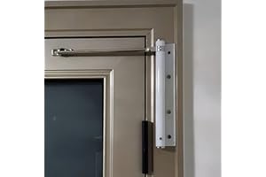 BELLAIRIS Automatic Door Closer for Lightweight Doors <100 lbs | 150° Angle Spring Self Closing Hinges | Adjustable Catch Speed | Stainless Steel Soft Close Auto Top Latches | with Arm, Screw, Wrench | White