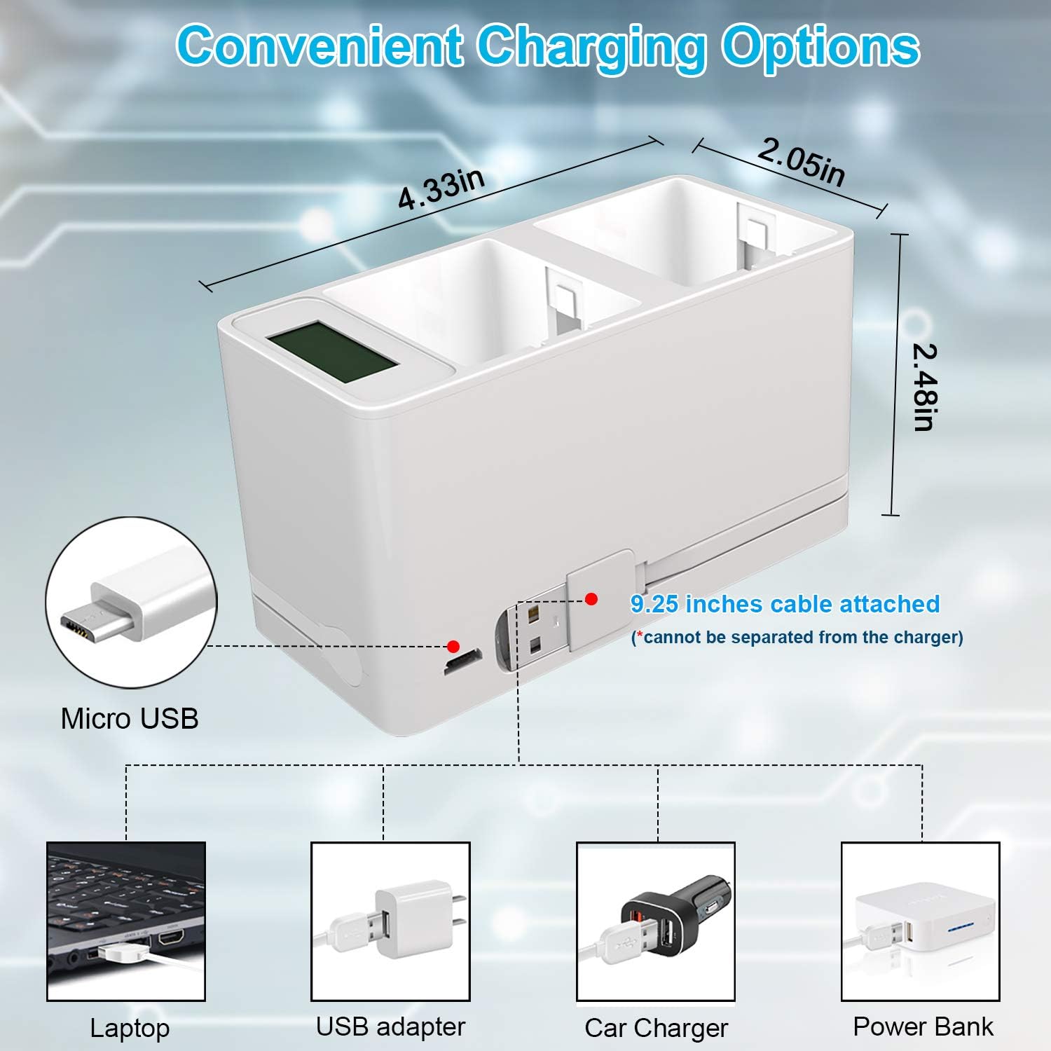 Feirsh Battery and Charger Station for Arlo, Dual Rechargeable Batteries and Charging Station Compatible for Arlo Pro/Pro 2/Go Camera (No Batteries) : Camera & Photo