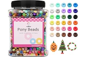 MALYNME Pony Beads, 30 Colors 3500 Pcs Plastic Beads for Craft Bracelets Making, Hair Beads for Braids, 2.1 Pounds Colored Pony Beads Bulk for DIY Projects