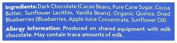 UNDERCOVER CHOCOLATE CO DARK CHOCOLATE + BLUEBERRIES CRISPY QUINOA SNACK, 2 OZ