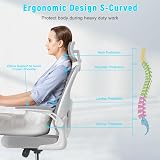 naspaluro Ergonomic Office Desk Chair with Adjustable Headrest Gray view 3