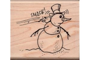 Stamps by Impression Snowman Snowball Christmas Rubber Stamp