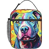 VANZEV Lunch Box for Kids Adults Girls Boys Colorful Pitbull Dog Lunch Bag Cooler Tote Reusable Insulated Pit Bull Lunch Bag Container Gifts for Office Picnic Travel Work School