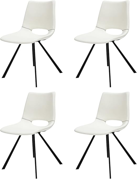 Canett Furniture Coronas Stuhl 4er Set Esszimmerstuhle Weiss Modern Design Schwarz Stuhlbein Metall Beine 57 X 48 X 80 Cm Amazon De Kuche Haushalt
