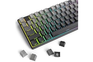 140 Keys PBT Gradient Gray Side Printed Keycaps,Double Shot Shine Through Custom Cherry Profile Keycaps for for Cherry/Gatero