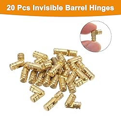 uxcell 20Pcs Invisible Barrel Hinges, 5x17mm Brass