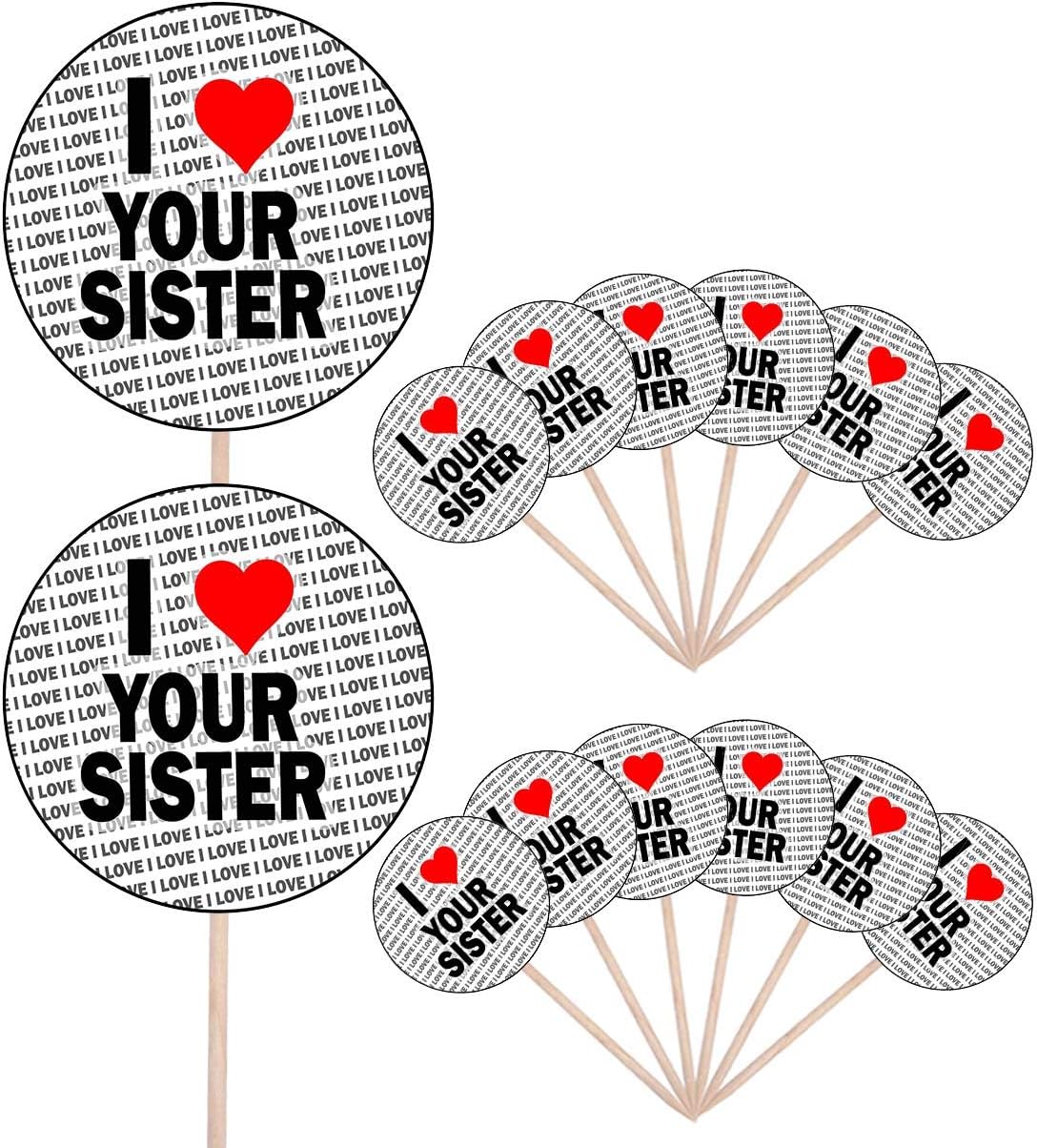 I Love Your Sister – Alimento para fiestas – Cupcakes – Palillos