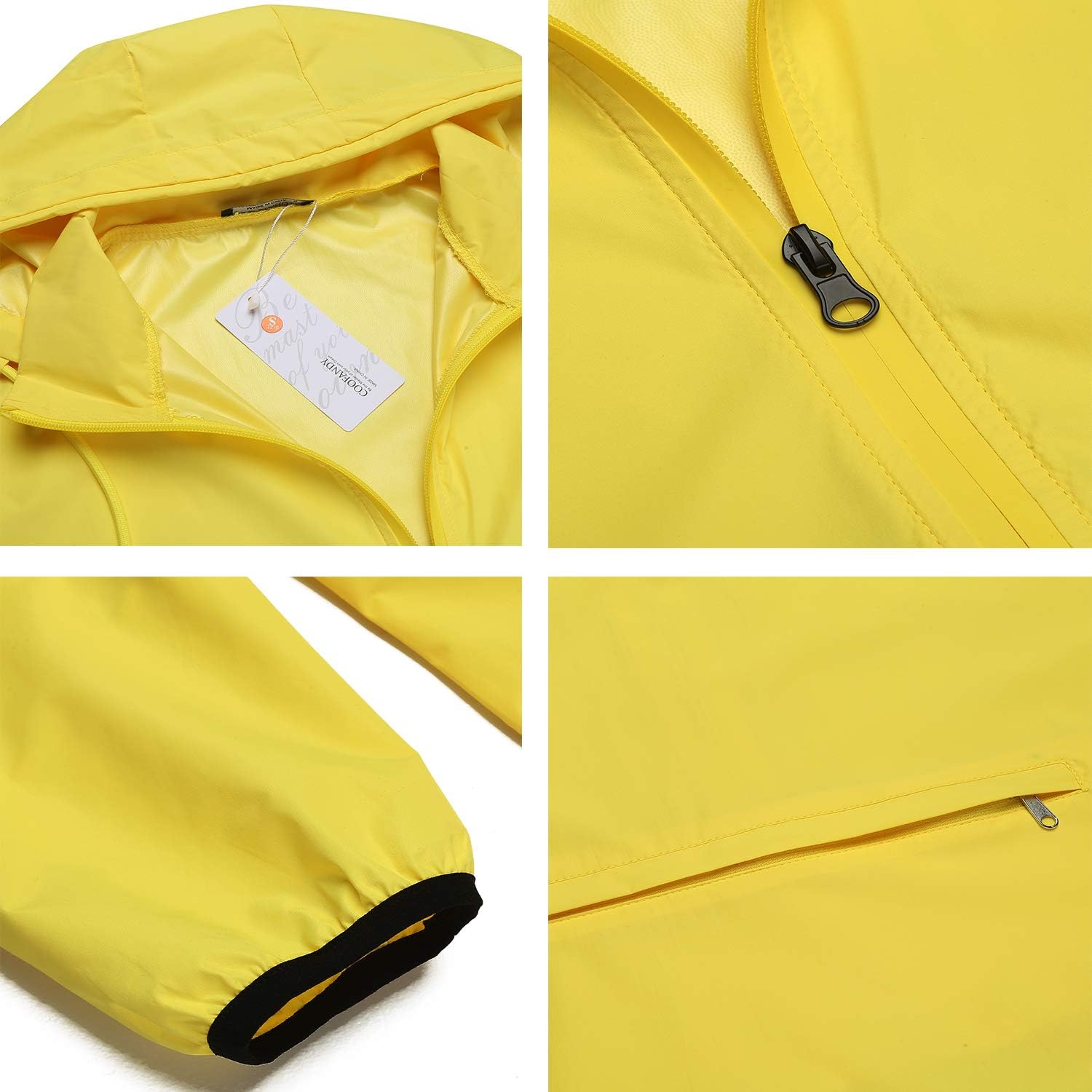 COOFANDY Unisex Packable Rain Jacket Lightweight Waterproof Hooded Outdoor Running Hiking Cycling Raincoat at  Men’s Clothing store