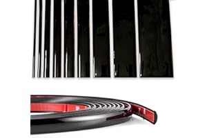NANSH 16Ft Glossy Black Extra Thick Auto Molding Trim Universal Bumper Window Door Body Side Decorative Strip Scratch-Proof (Width: 1/2inch [12mm])