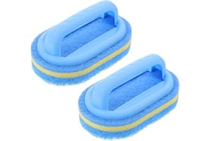 Alasum Multi-Function Cleaning Sponge Brush 2Pcs Blue with Handle for Bathtub and Kitchen Use