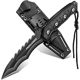 Freelander Fixed Blade Knife with Sheath, D2 Steel Full Tang Tactical Knife | Hunting Knives with Anti-Slip Grip, Ergonomic Black Handle, Lightweight Design for Outdoor Carry, Practical Gifts for Men