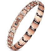 Feraco Copper Bracelets for Women, 2X Ultra Strength Magnetic Bracelet with 3500 Gauss Magnets, Adjustable with Sizing Tool, 99.99% Pure Copper Jewelry