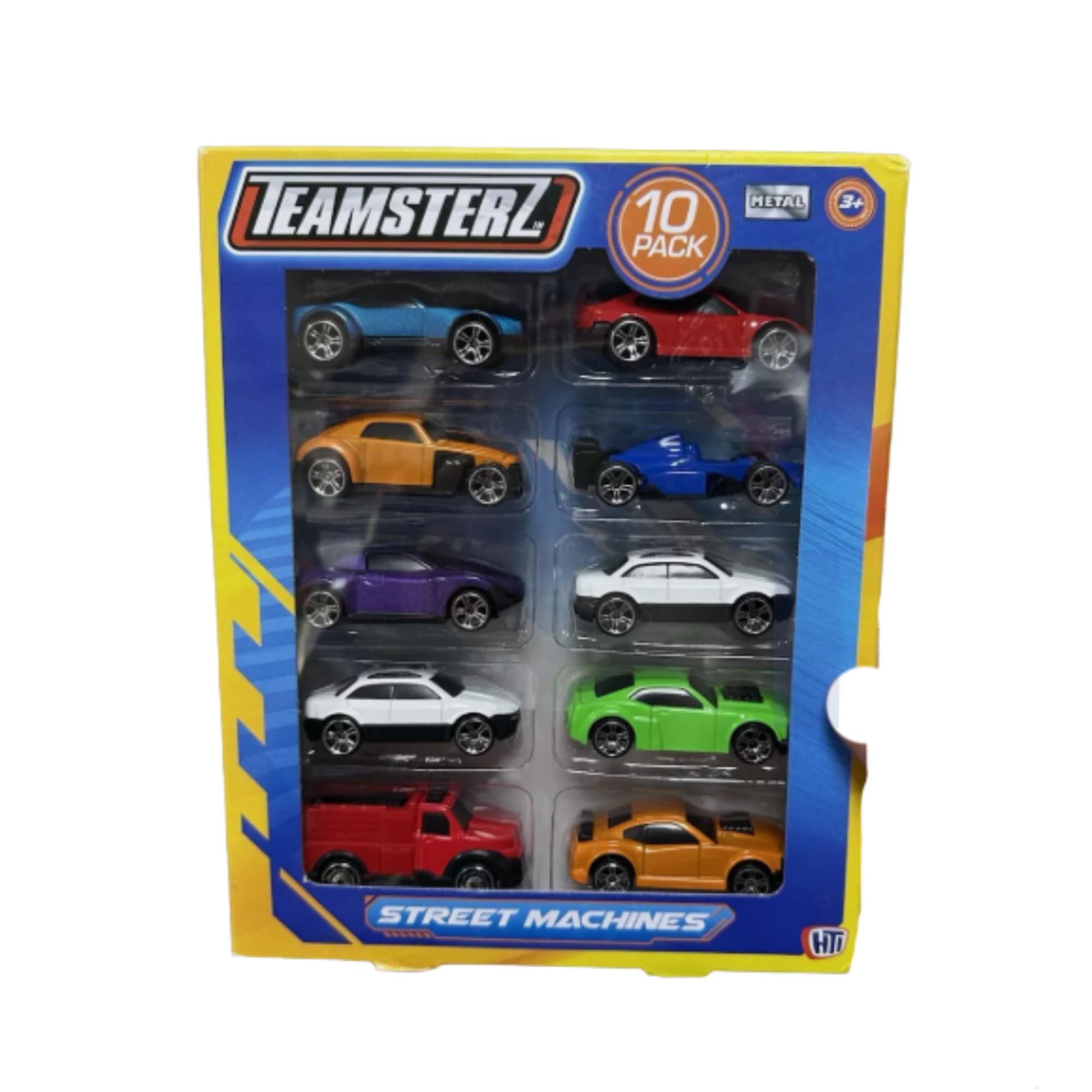 Teamsterz Street Machines Die-Cast Metal Toy Cars, 10 Pack Multicolor Vehicle Collection with Sports Cars and Trucks