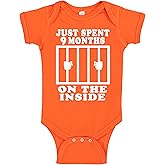 Reaxion Funny Cute Baby Boy Girl Handmade Clothes Infant Just Spent 9 Months On The Inside Bodysuits