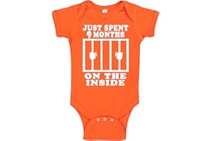 AIDEN'S CORNER Reaxion Funny Cute Baby Boy Girl Handmade Clothes Infant Just Spent 9 Months On The Inside Bodysuits