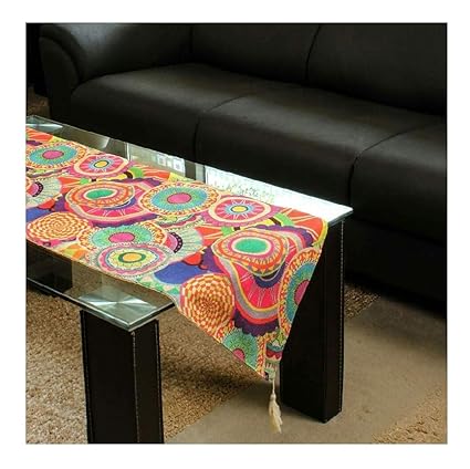 Oeness Fashion Jute Printed Centre Table and Dining Table Runner