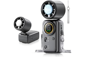 FurBall 4-IN-1 Portable Handheld Fan with Ice Cooling, High-speed Turbo Power 100 Gear Adjustable, LED Display, 6000mAh Recha