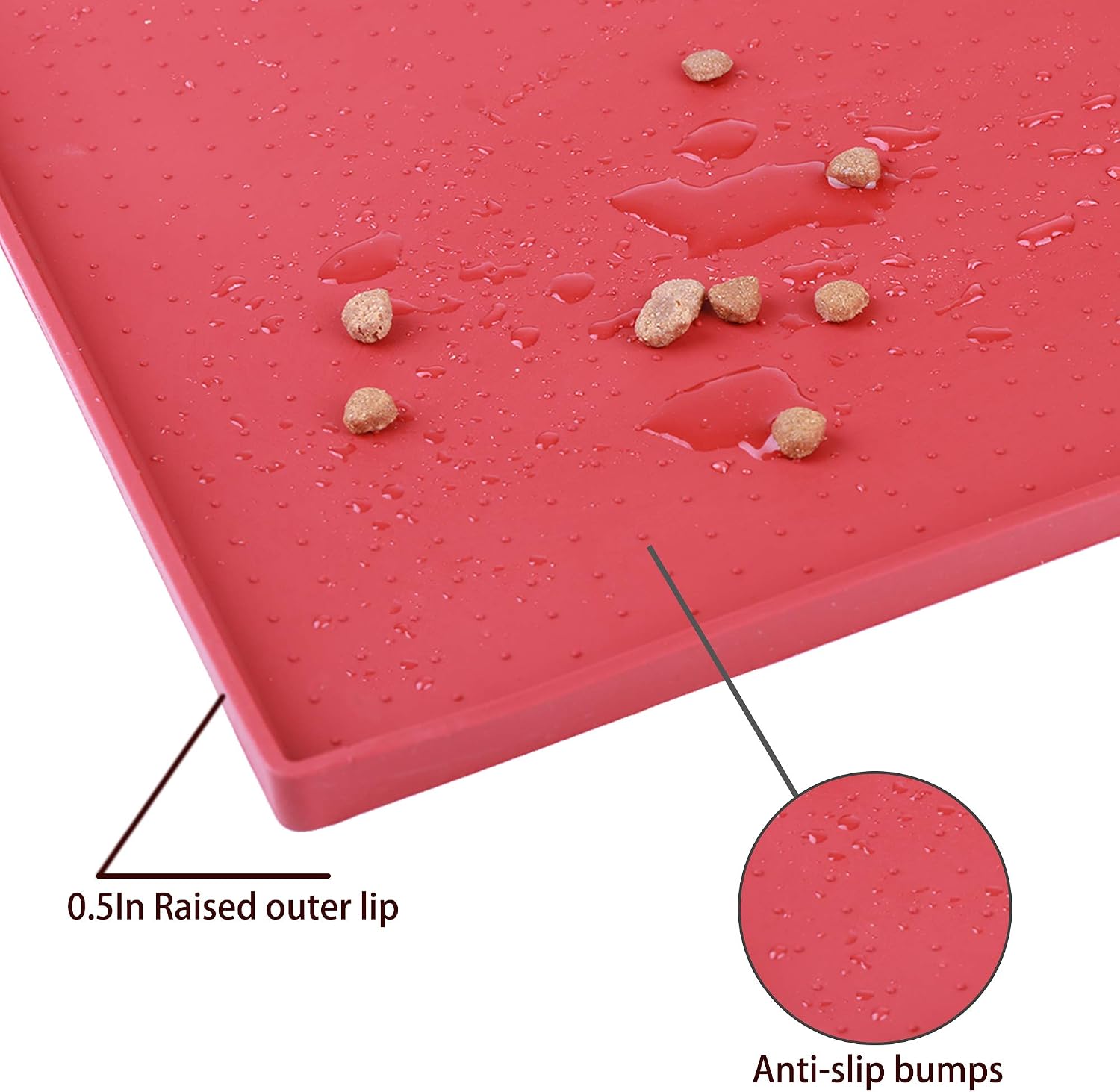 Hubulk Dog Feeding Mat,100% Waterproof BPA Free Silicone Pet Food and Water Bowl Placemat,Dishwasher - Image 5