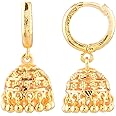 Efulgenz Gold Tone Indian Hoop Jhumka Earrings for Women Traditional Wedding Bridal Bollywood Jewelry Jhumka Jhumki Dangle Earrings Set Indian Jhumkas for Women