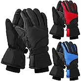 Tarpop 3 Pairs Mens Ski Gloves Winter Warm Women Gloves Adjustable Non Slip Snowboard Snow Waterproof Warm