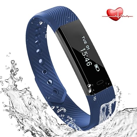 Fitness Tracker mit Herzfrequenz Pulsmesser Uhr, Lemebo Bluetooth 4.0 Fitnessaufzeichnung IP67 Wasserdicht Smart Armband mit 