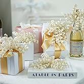 8PCS 7 Inch Curly Ribbon Bows for Gift Wrapping, Self Adhesive White Bows Gift Bows for Presents, Cake, Birthday Shower, Wedding, Christmas, Thanksgiving, Valentine's, New Year Wrap Accessory (white)