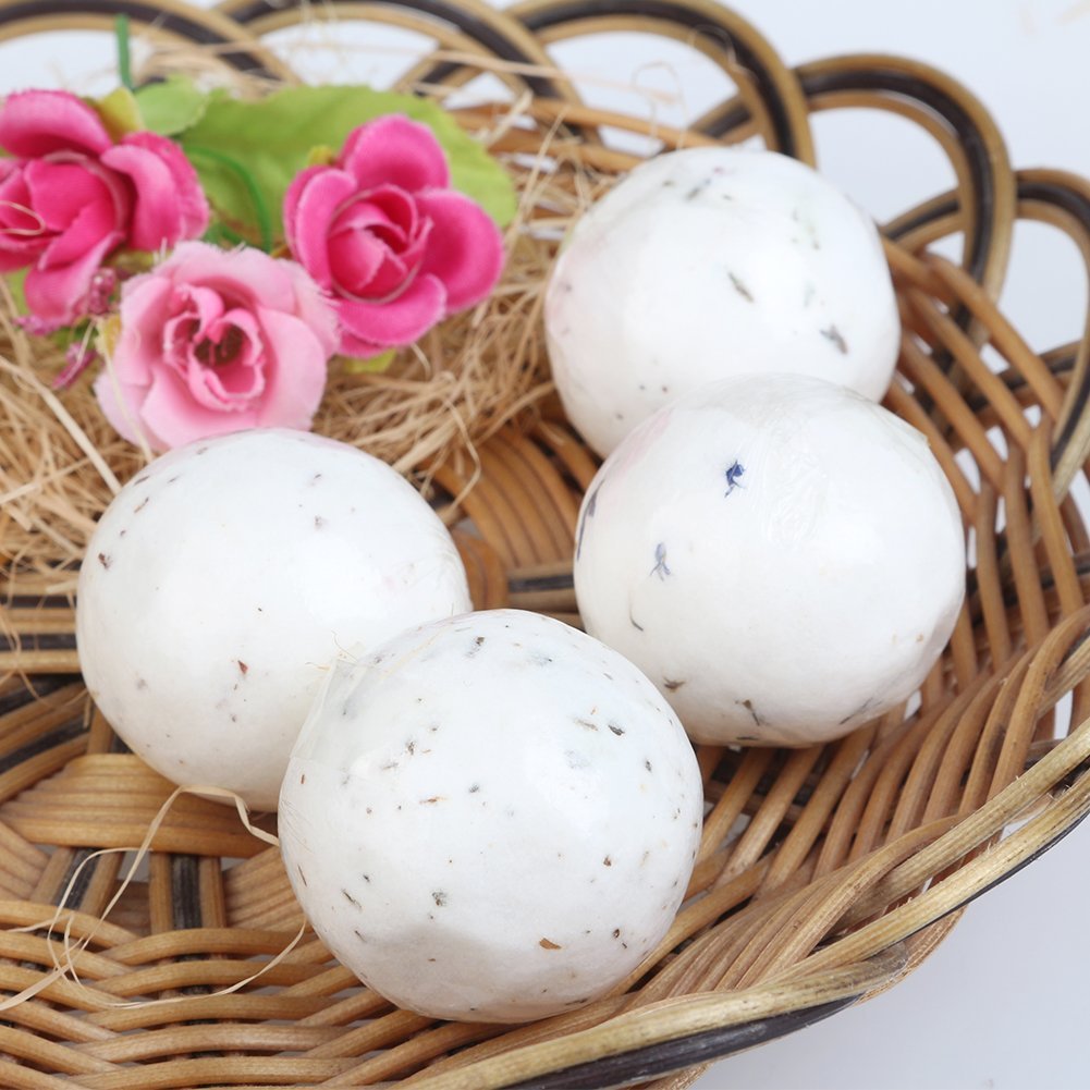 Xiujanet 4 Handmade Bath Bombs Gift Set,Birthday Gift- Floral Fragrances All Natural with Sea Salt and Essential Oils,Soften & Restore Skin -For Relaxing & Luxurious Baths