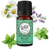 Wild Essentials Migraine Relief 100% Pure Essential Oil Synergy Blend 10ml, Formula for migraine Headaches, Tension, Congestion, stuffy Nose, Cold, M-Grain, Made in USA