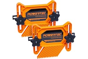 POWERTEC Universal Tandem Featherboards for Table Saw, Router Table, Router Fence & Band Saw, Wood working Tools & Accessories To Reduce Kickback & Increase Safety (Included T Track Bolts), 2Pk(71393)