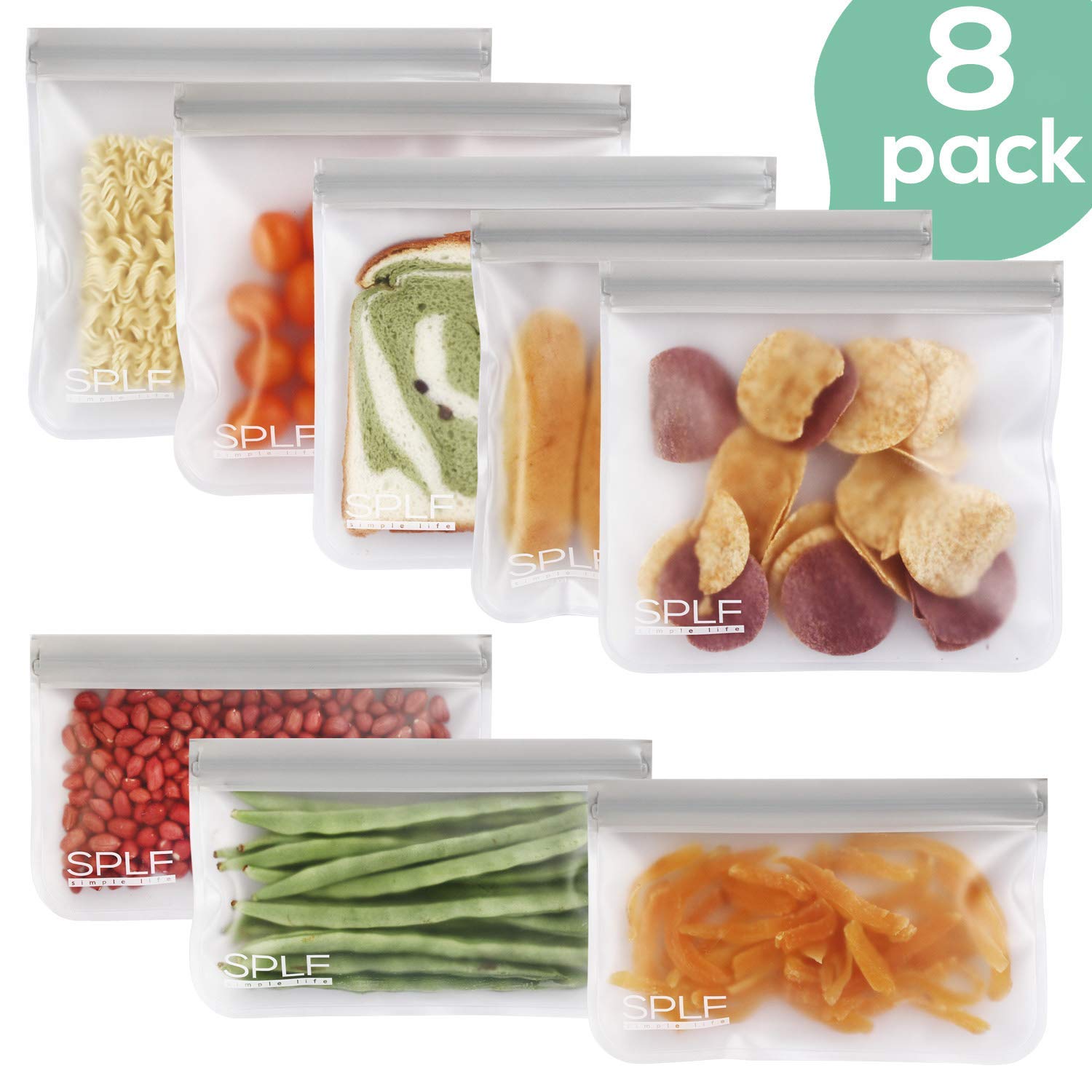 Splf Leakproof Reusable Food Bags Pack Ideal For Lunch