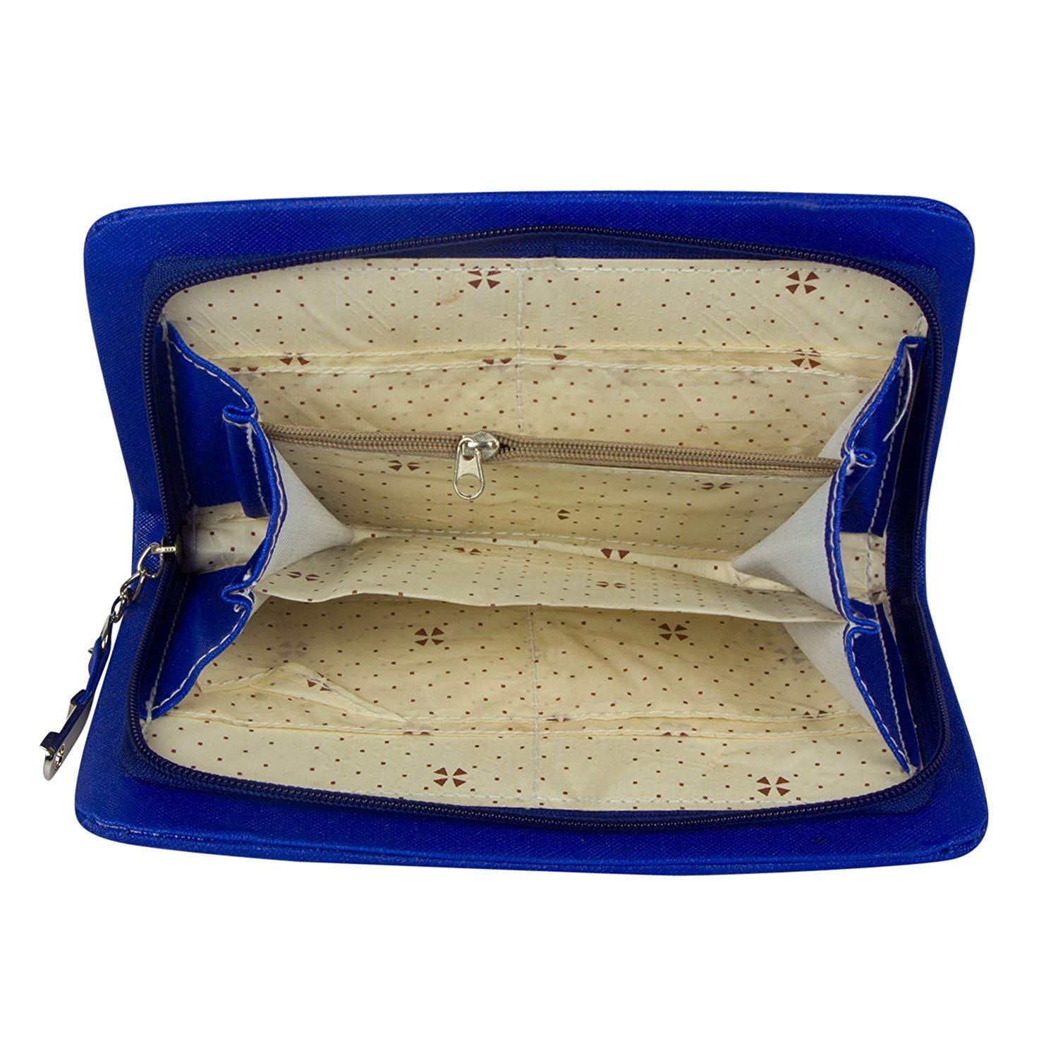 fargo pu women's wallet clutch (blue_flfg-014)