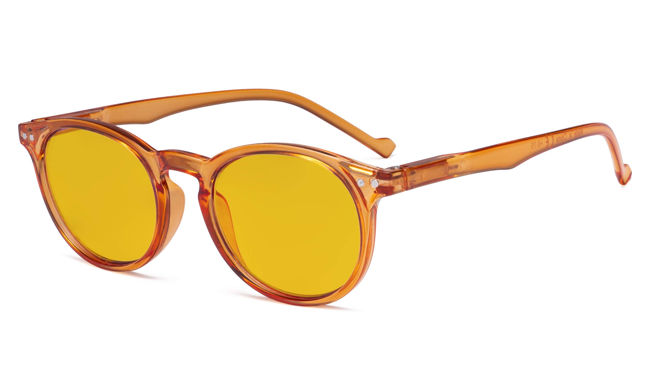 Eyekepper Blue Light Blocking Glasses Women - Anti Digital Glare UV Ray Oval Round Computer Reading Glasses with Amber Tinted Filter Lens - Orange +3.00 — image 1