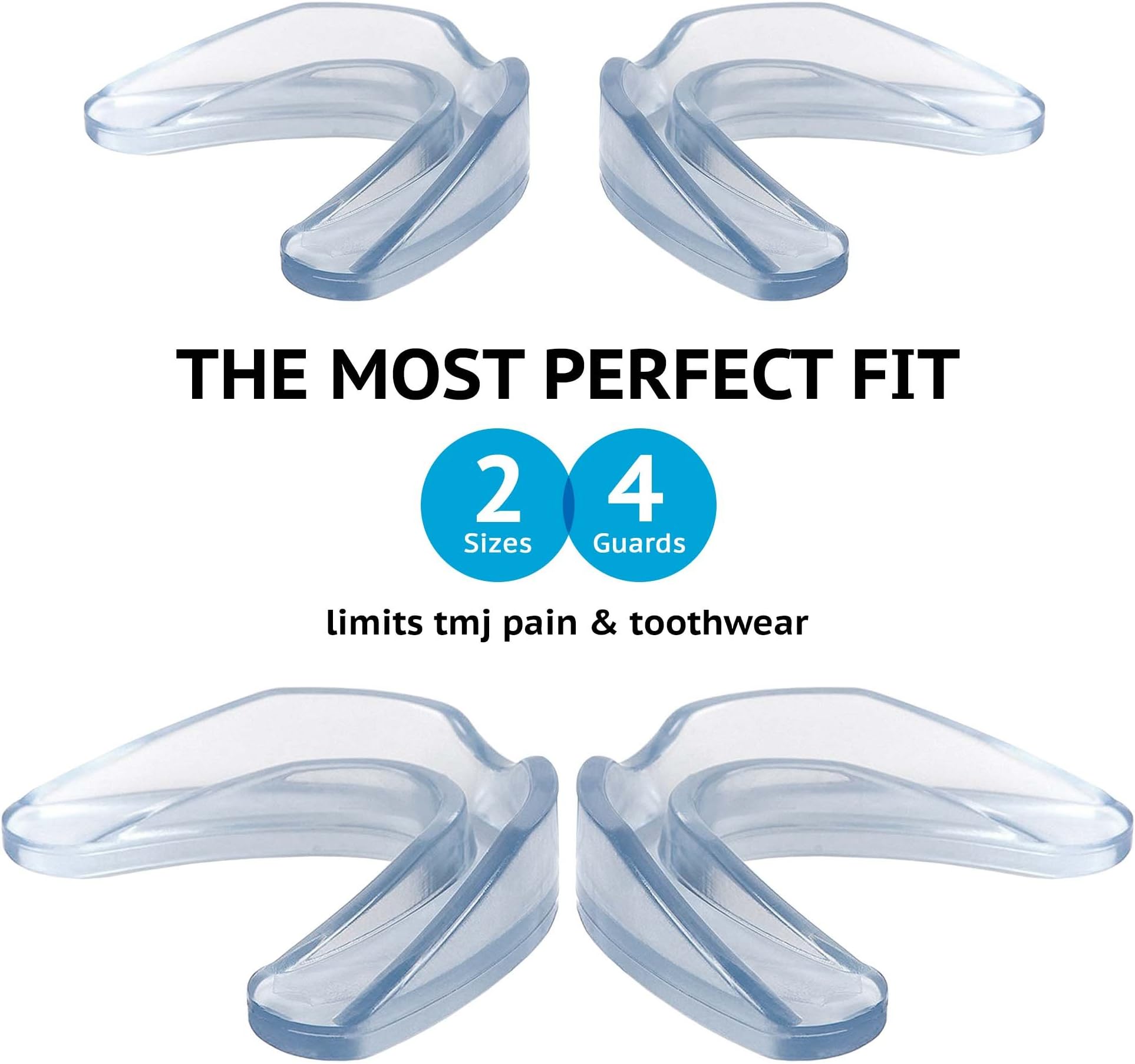 Dental Guard Dental Grinding Teeth Mouth Guard -Pack Of 4 - Professional Athletic Mouth Guard And Teeth Whitening Tray And Night Protector - Stops Bruxism, Eliminates TMJ & Teeth Clenching