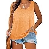 Plus Size Tank Tops for Women Summer Sleeveless Scoop Neck T-Shirts Tops Casual Tees Tunics Shirts