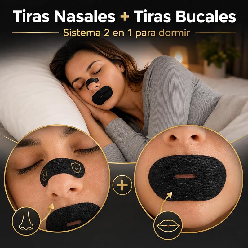 Tiras Nasales y Bucales para Dormir 60+60, Sistema 2en1 — foto 2 de 7