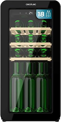 Vinoteca 18 Botellas Retro Bolero Grandsommelier Origin 18 Hit Black. Acabado En Negro Con Control Led, Temp. 5-20ºC, Compresor, NoFrost, Estantes Madera, Luz Interior, Ventilación