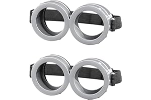 DuyaJoinX 2 Pack Halloween Goggles for Adult Kids, Round Goggles Glasses Costume Accessories for Children Men Women Cosplay Party Set Silver