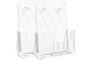 HLF-ho Brochure Holder 8.5x11 Inch Acrylic Literature Holders Clear Plastic Flyer Display Stand Countertop Use or Wall Mount Pamphlet Holder Organizer for Office, Lobby, Hotels, Trade Shows, 2 Pack