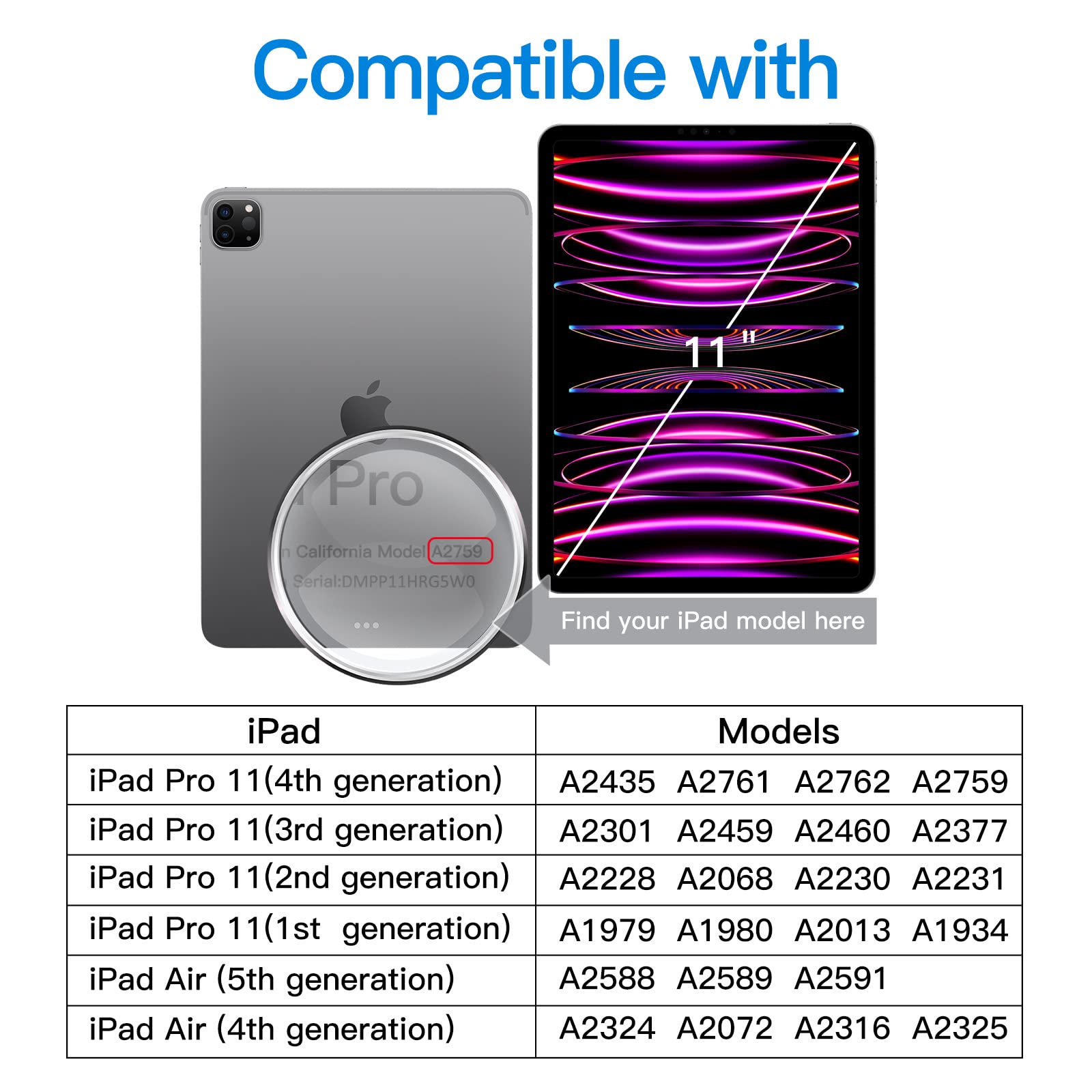 JETech Screen Protector for iPad Pro 11-Inch (2022/2021/2020/2018 Model), iPad Air 5/4 2022/2020 10.9-Inch, Face ID Compatible, Tempered Glass Film, 2-Pack