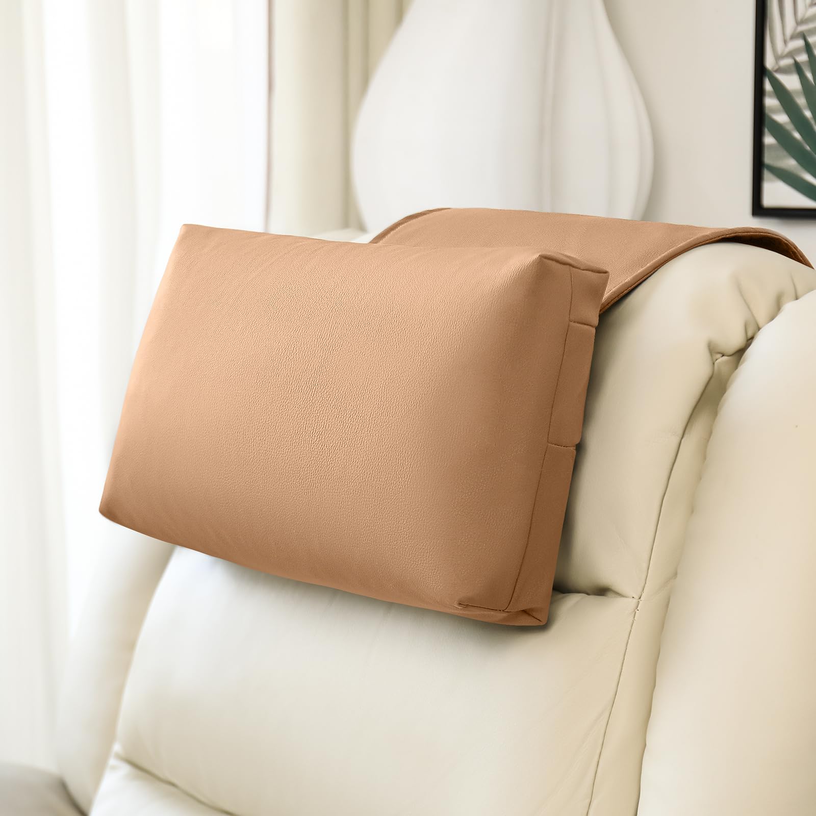 Photo 1 of 1 MIDDLE ONE Recliner Pillow, Memory Foam Head, Headrest and Neck Pillow for Recliner Chair, Small Neck Support for Office Chair (Brown)