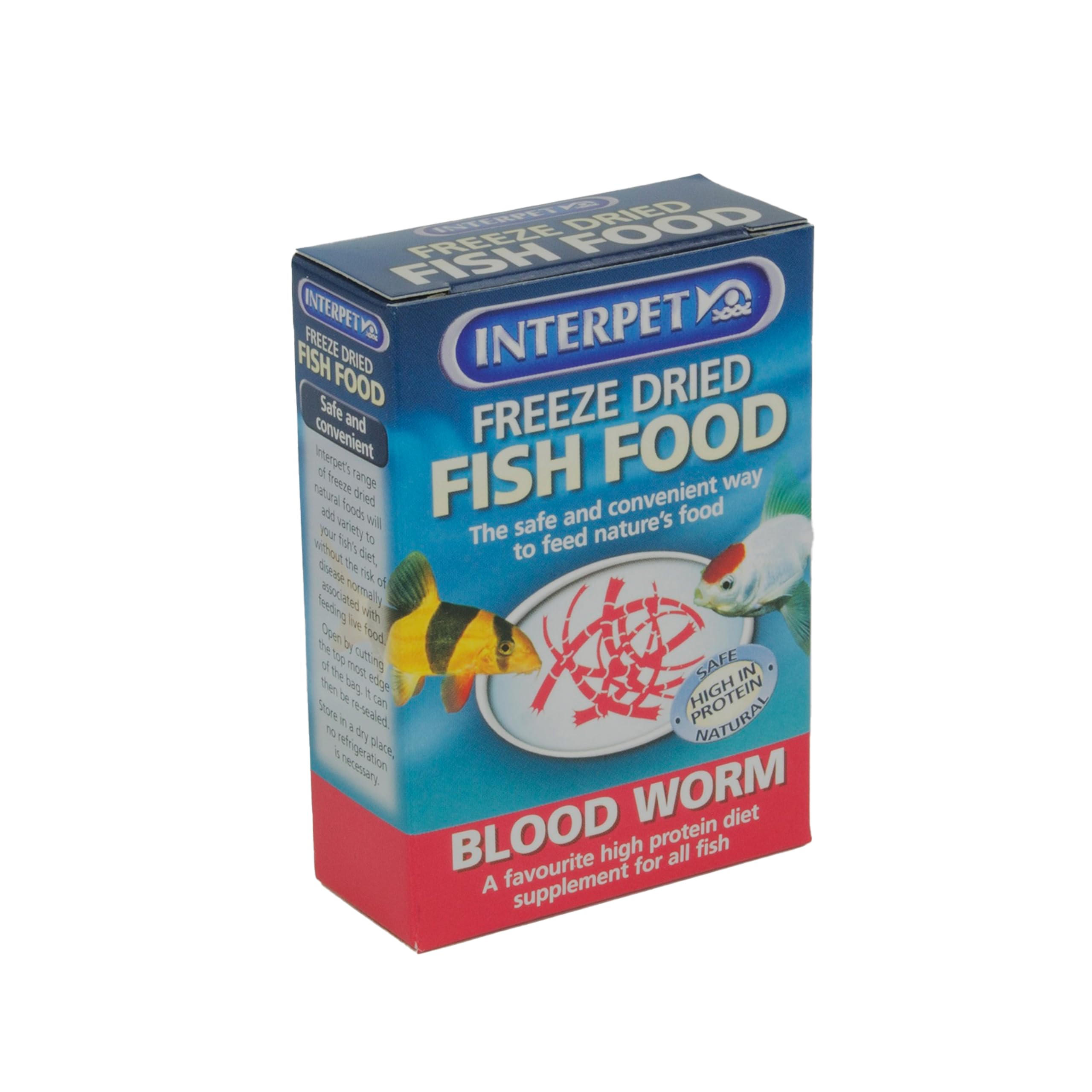 Interpet Freeze Dried Aquarium Fish Food, Safe, Natural, High Protein, Blood Worm, 4g