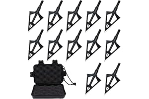 LeeMui Stainless Steel Hunting Archery Broadheads Blades Grain Screw-in Arrow Heads Tips Compatible with Traditional Bows Archery Broad Crossbow Recurve