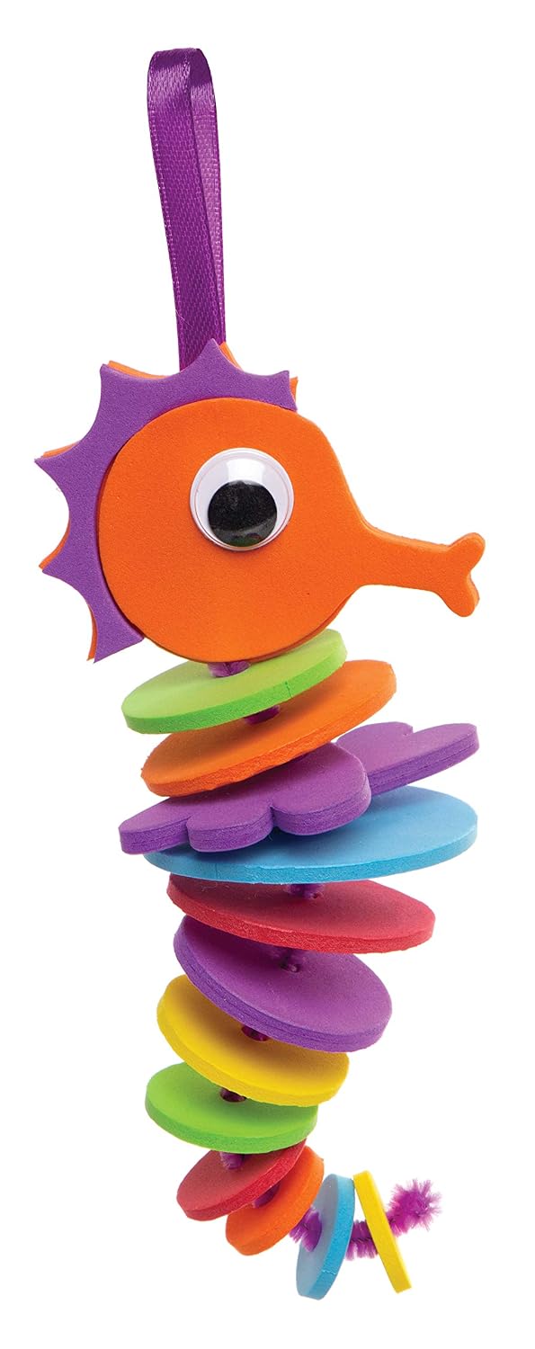 Baker Ross AW679 Make Your Own Seahorse Kit (Pack of 6) Toddler Art Supplies, Party Fillers and Activities., Assorted - Image 5