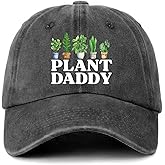 GOSJINNK Funny Plant Distressed Washed Black Baseball Hats Plant Daddy Printed Cotton Adjustable Baseball Caps Trendy Accessories Hats for Men Great Birthday Gifts for Dad Husband Friend Plant Lover