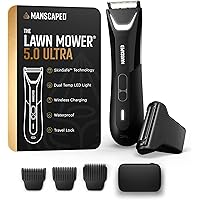 MANSCAPED® The Lawn Mower® 5.0 ULTRA Groin & Body Hair Trimmer – Dual-Head SkinSafe® Trimmer & Foil Blades, Waterproof Wet/Dr