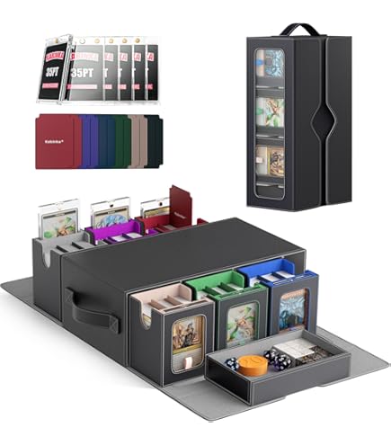 Amazon.com: Kabinka Commander Deck Box for MTG with Handle, Multi Deck Case  with Large Dice Tray Fits 400+ Double-Sleeved Cards, 5 IN 1 TCG Card  Storage Box with Commander Display, 35PT Card